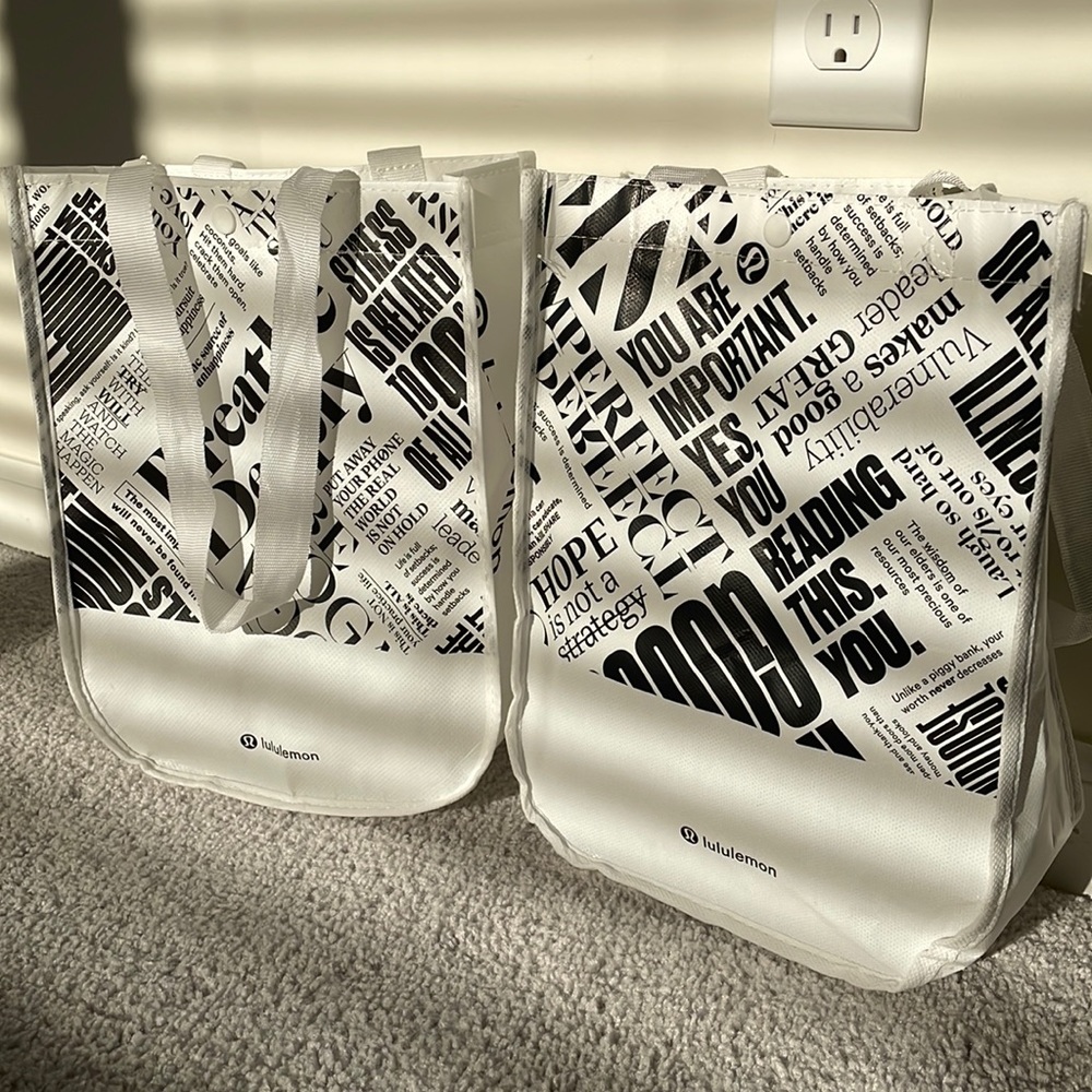 Lululemon shopping bags